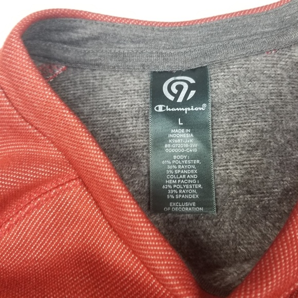 Champion- NWT BrushBack Red Fleece Run Shirt L - Picture 5 of 8